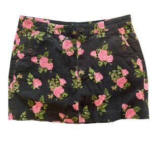 Wild Fable Corduroy Floral‎ Print Mini Skirt Women's Size 12 Casual Cute